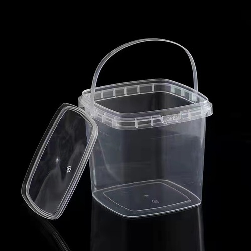 Factory direct sales transparent portable square plastic bucket storage bucket food bucket milk tea jellyfish braised takeaway packaging bucket