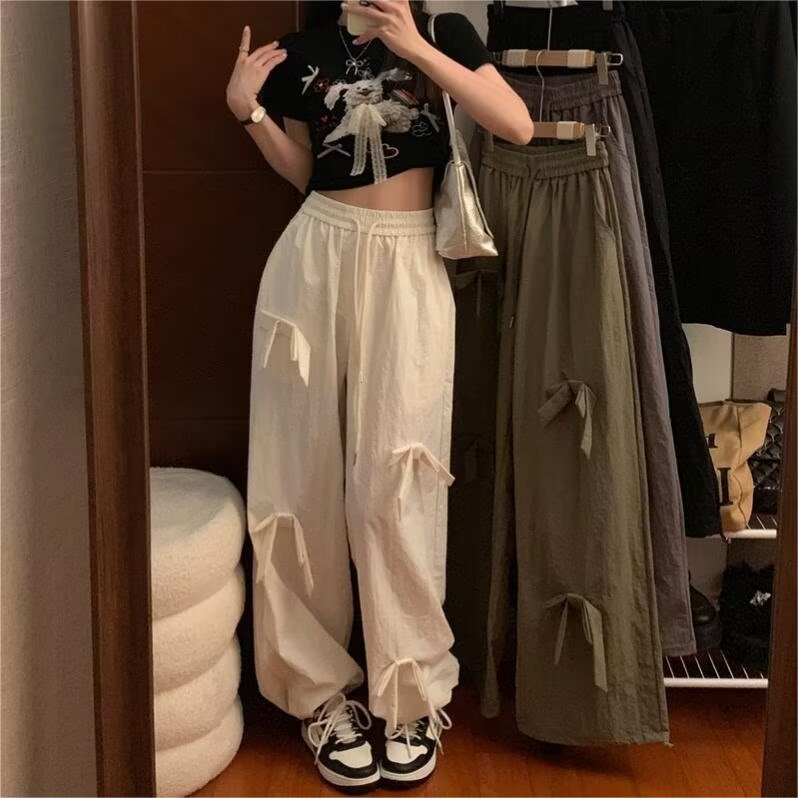 2026 nuevos pantalones casuales sueltos de moda coreana pantalones versátiles de verano delgados pantalones de piernas largas
