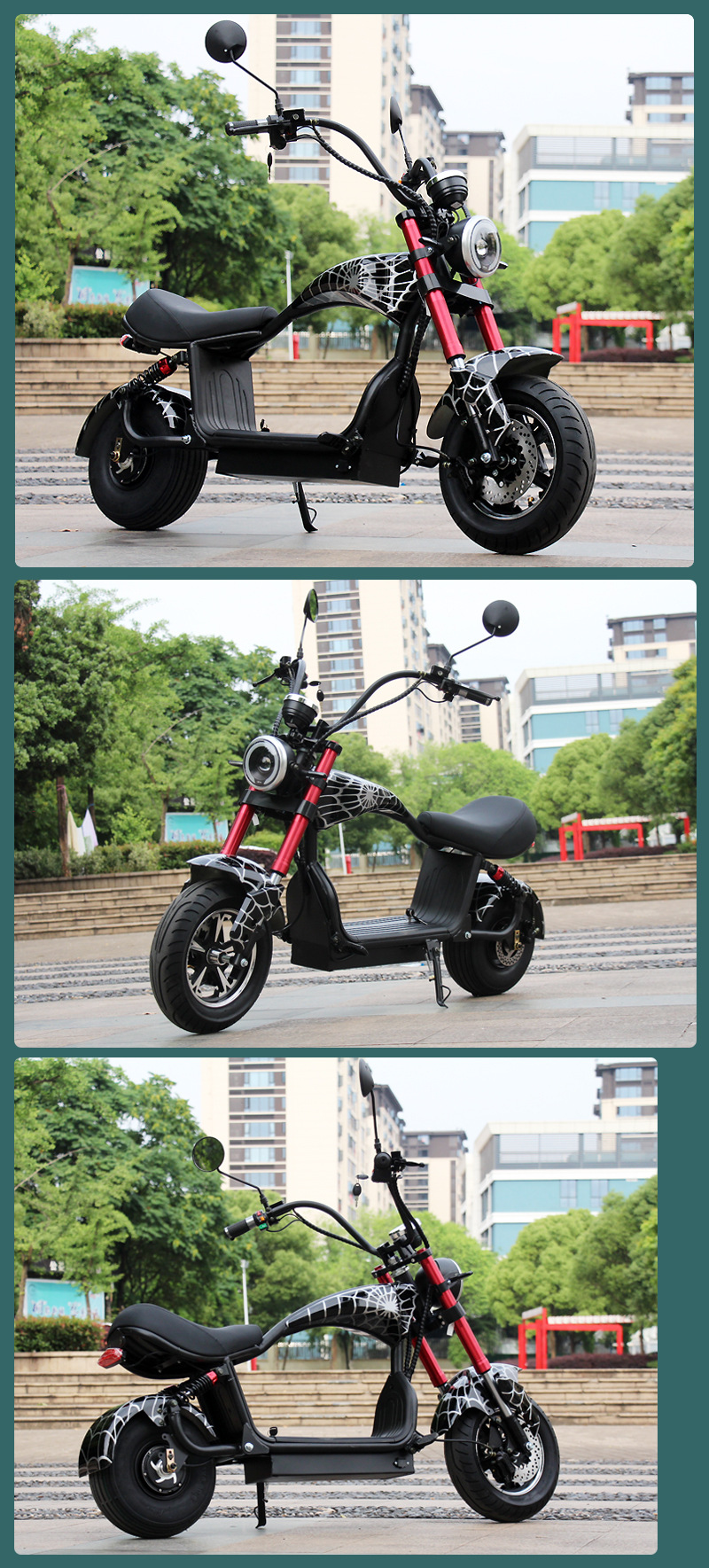 Dingzun Exports Little Prince Harley Electric Car Electric Motorcycle Scooter Battery Car Wide Tire Adult Retro