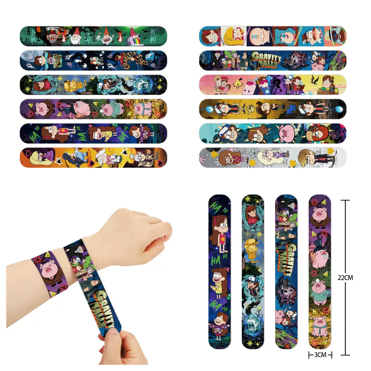 怪诞小镇啪啪圈美漫怪诞小镇拍拍圈PVC手环动漫拍拍乐卡通手腕带