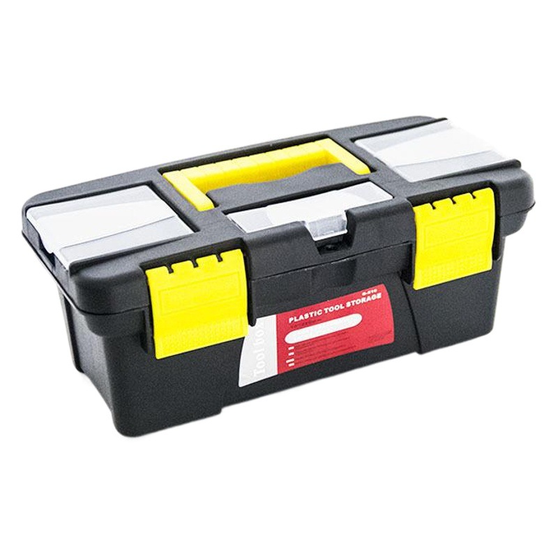 Caja de herramientas de plástico de dos capas de 10 pulgadas mini multifuncional Accesorios para maquinaria agrícola Caja de Herramientas accesorios (48/pieza)