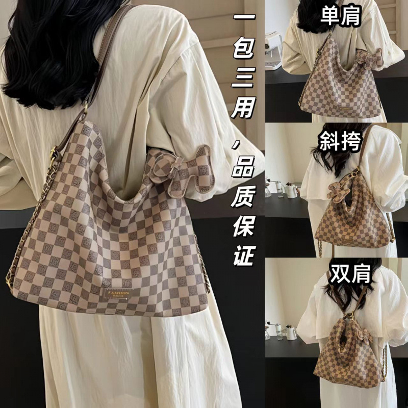 2025新款潮三用多功能大容量背包软皮质感单肩挎腋下包女士托特包|undefined