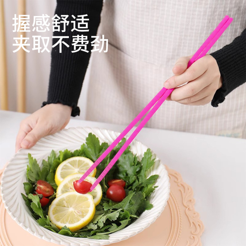 スポットカラーの家庭用シリコン箸、食事用箸、拡張鍋箸、麺用高温耐性鋼芯、防カビ、滑り止め箸|undefined