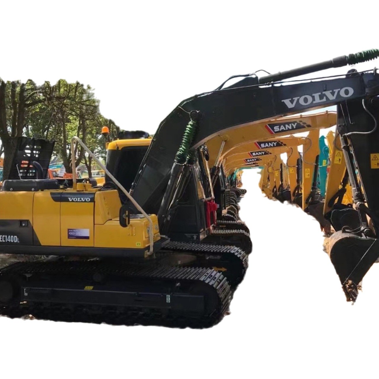CAT312 exportación Volvo 140 y 120 Komatsu 130 excavadora de segunda mano línea de exportación de comercio exterior