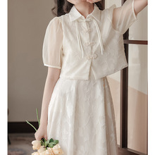 新中式改良旗袍国风套装连衣裙女装夏季汉服设计感裙子小个子