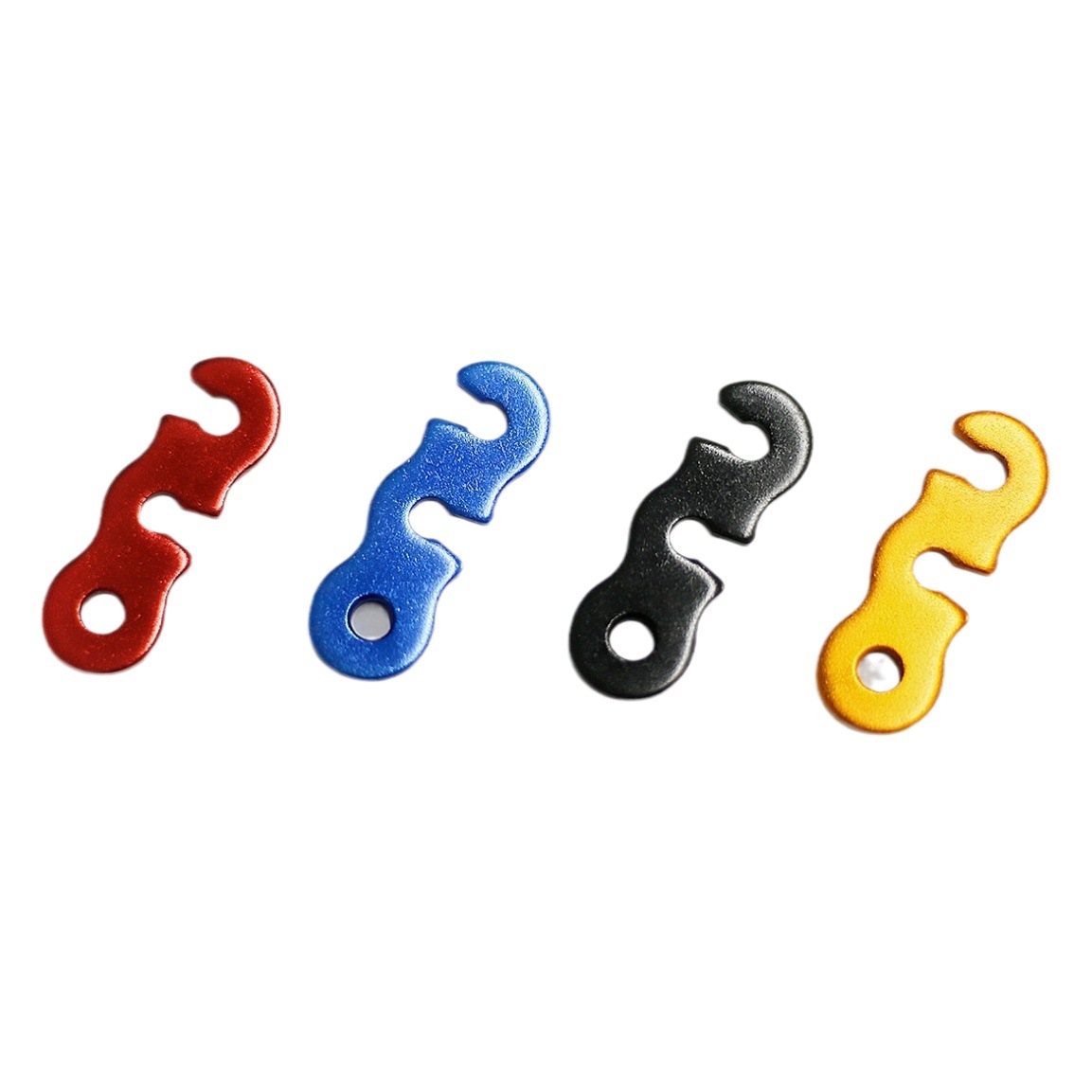 Outdoor camping aluminum alloy umbrella rope buckle tent rope accessories S-shaped wind rope buckle three-eye opening rope buckle does not deform
