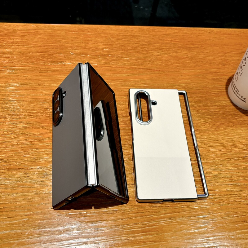 Samsung Galaxy Z Fold 7 電気メッキ無地レザー携帯電話ケース Flip7 保護カバー折りたたみケースレザーテクスチャーに適しています。|undefined