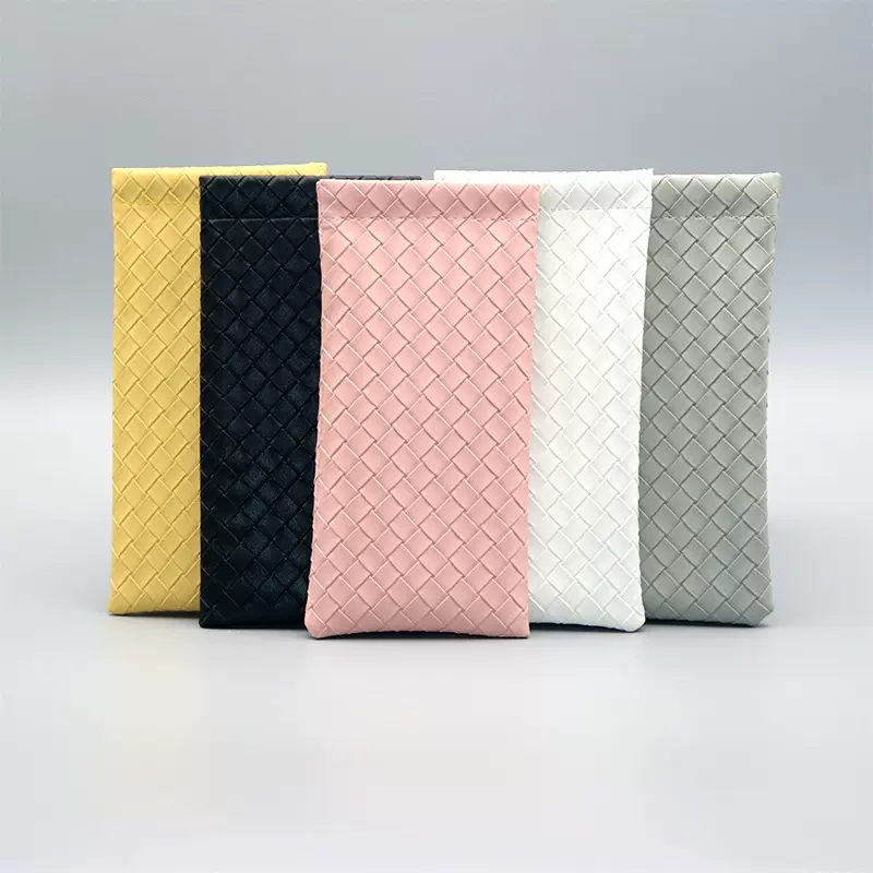 弹片眼镜包手机包编织PVC革PU眼镜收纳袋随身便携数码耳机收纳包