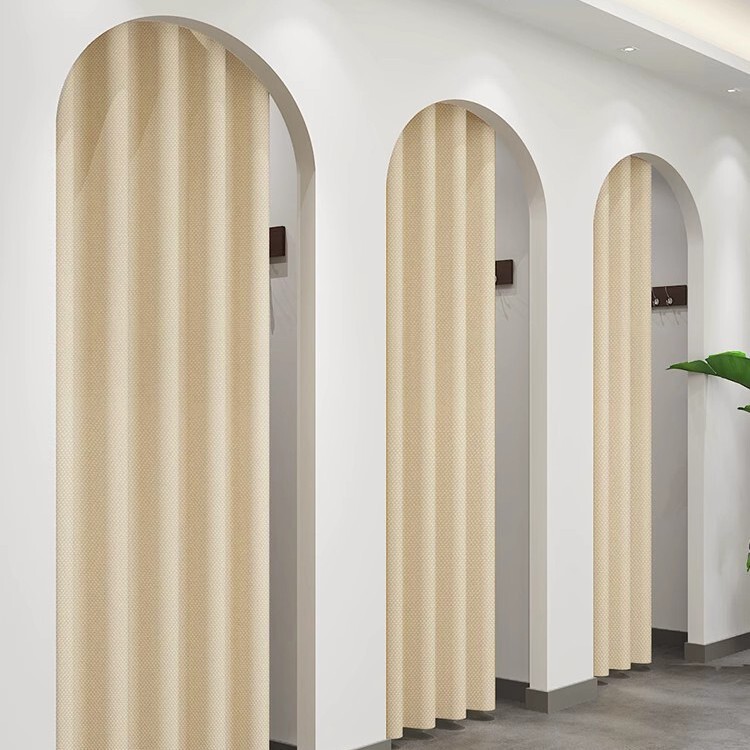 Fitting Room Door Curtain, Dressing Room Partition Curtain, Clothing Store Commercial Punch-Free Air-Conditioned Windproof Curtain, Blocking Cloth Curtain