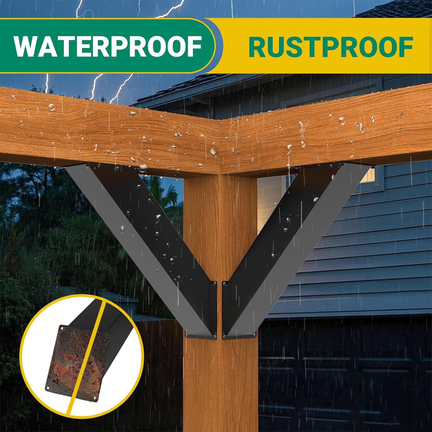 Soporte en Ángulo para Pérgola de 45 Grados de Hierro para Cenador Exterior image 2