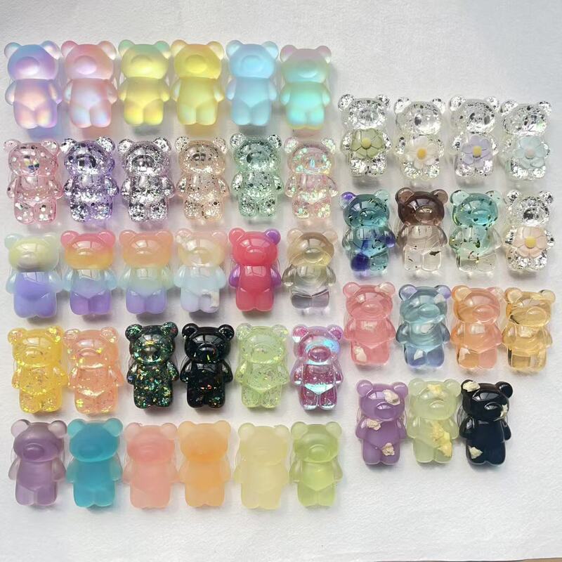 Cross-border hot-selling resin cute bear mobile phone bracket lazy paste telescopic airbag gradient bracket color bear