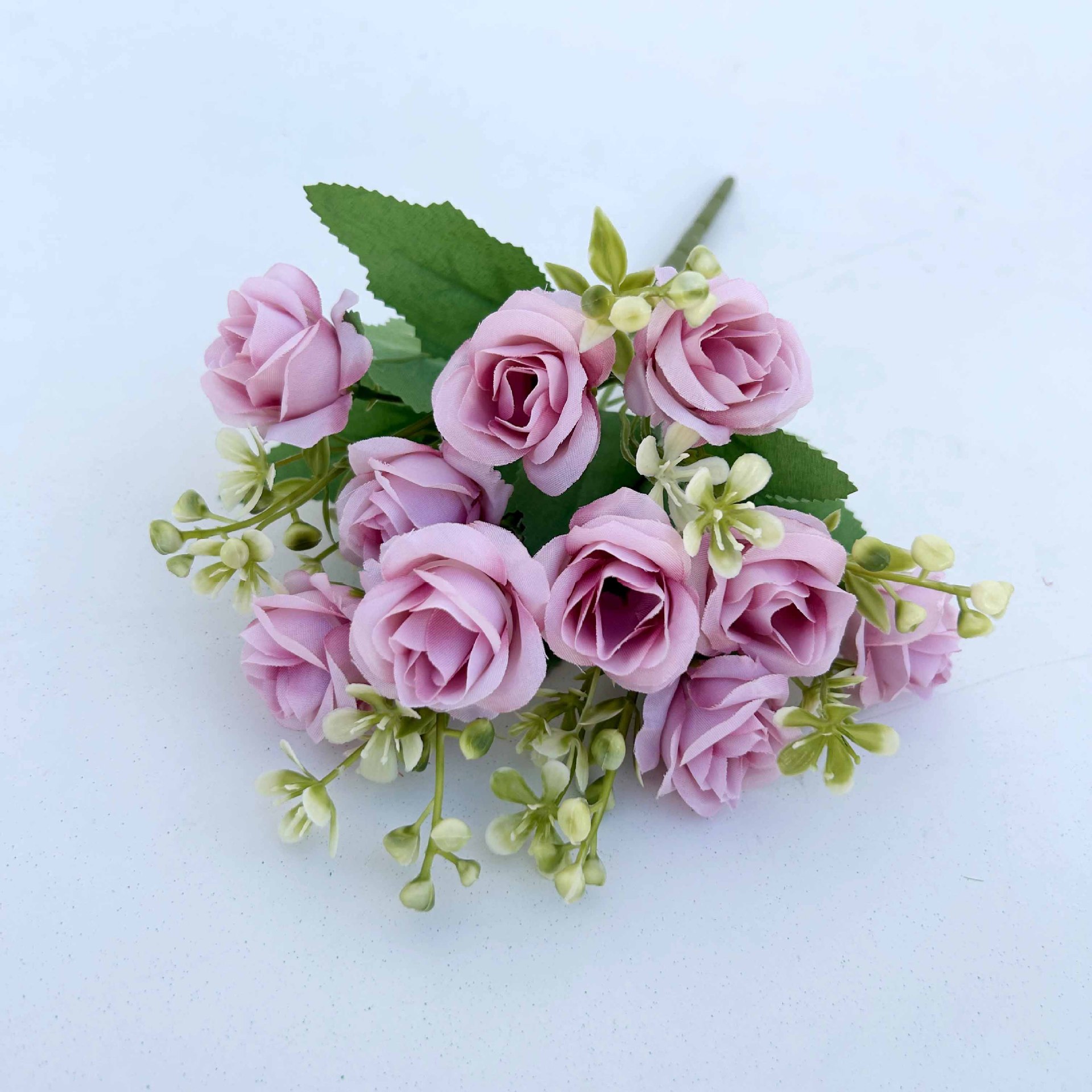 Ramo de flores artificiales rosa de estilo europeo pequeña flor artificial flor hogar boda decoración mesa florero pantalla