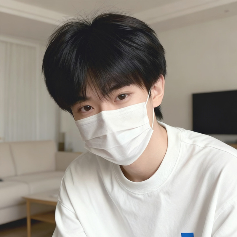 Shake shop live supply wig men's short straight hair Korean oblique bangs black high temperature silk wig set a generation of hair Shake shop live supply wig men's short straight hair Korean oblique bangs black high temperature silk wig set a generation of hair