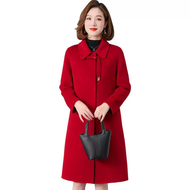 Новое двустороннее шерстяное пальто, шерстяное пальто Nie, кардиган, шерстяной костюм для матери с воротником, Повседневная осенне-зимняя одежда