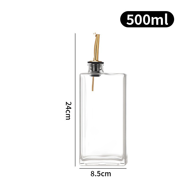 Botella cuadrada de 500 ml de apertura y cierre automático de oro