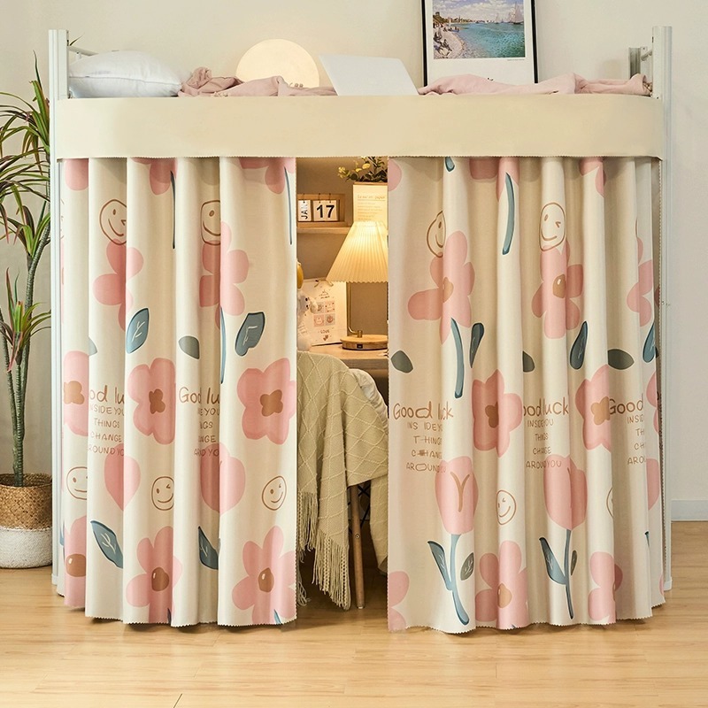 Dormitorio de estudiantes universitarios, cortina de bloqueo de mesa, cama, cortina de espacio de privacidad, cortina de mesa de sombreado epitaxial de pista en forma de U