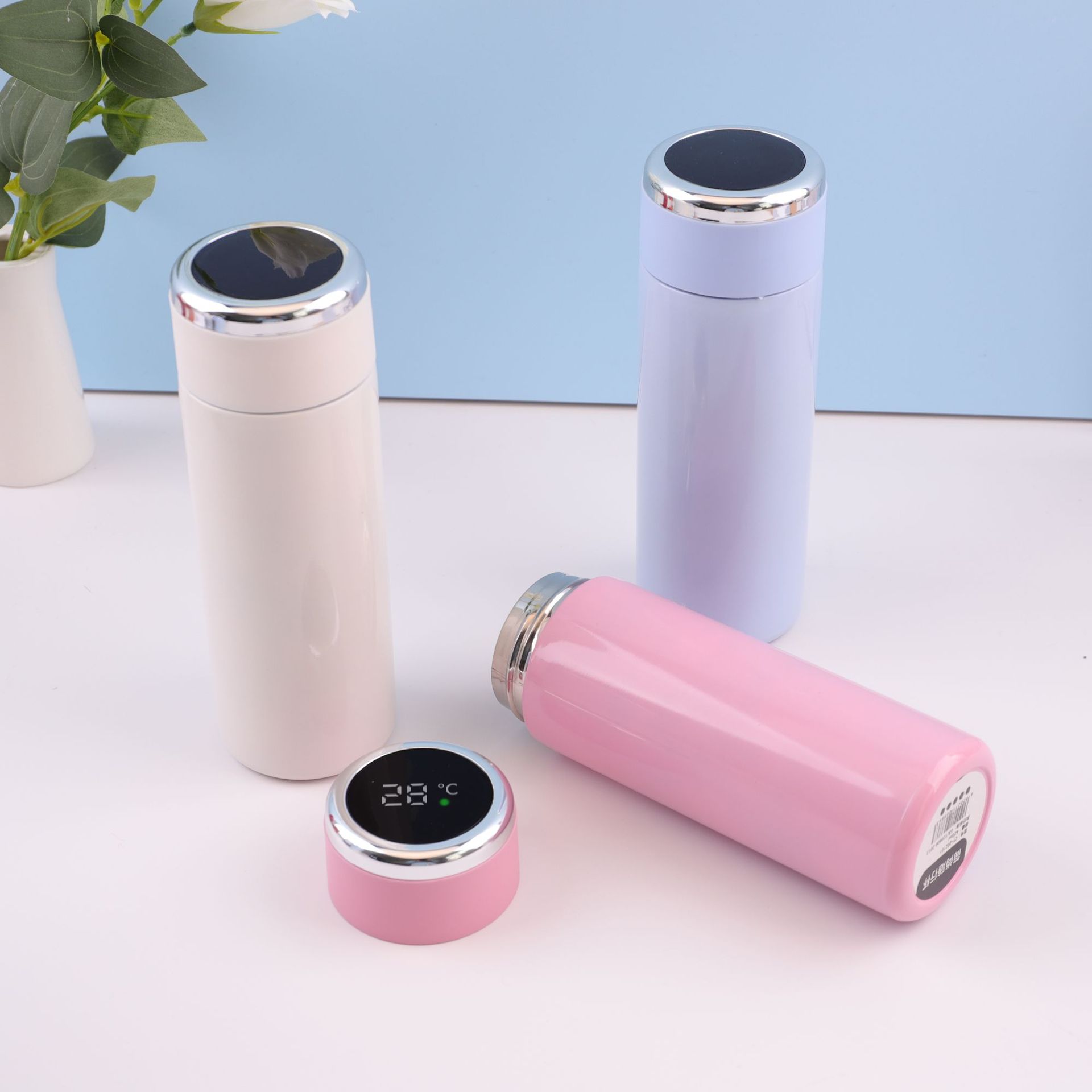 Medición de temperatura inteligente 304 taza de aislamiento de acero inoxidable gradiente taza de acompañamiento taza de temperatura doméstica taza de agua portátil directa