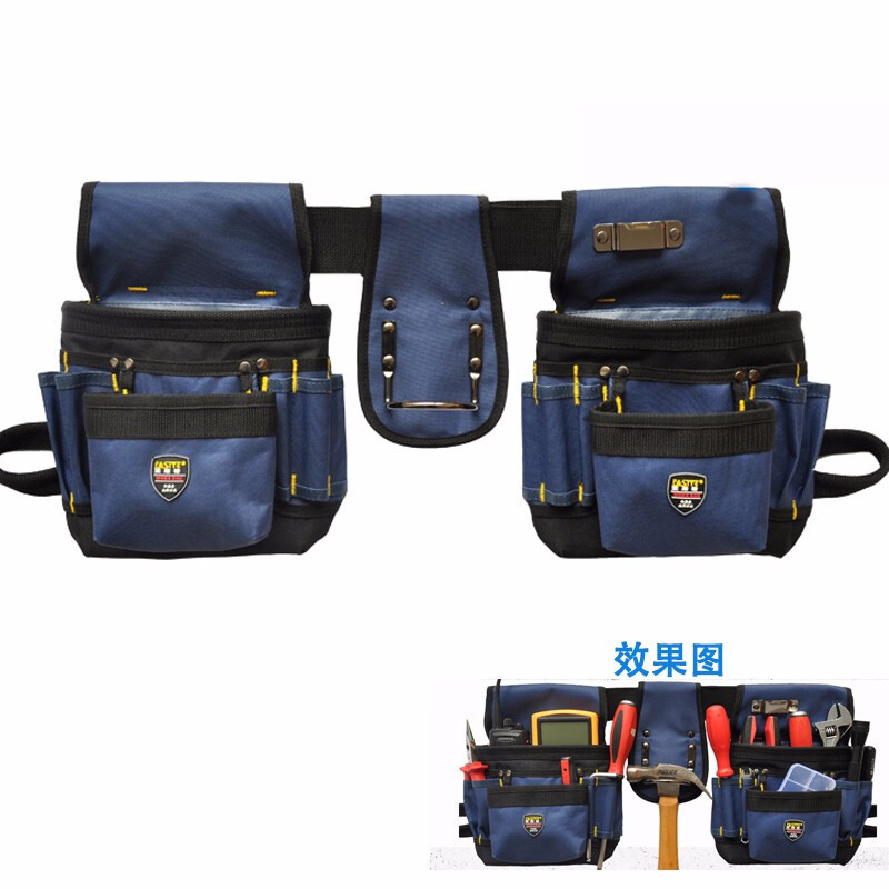 Kit de herramientas especiales de electricista más rápido para trabajar la madera engrosada cintura bolsa colgante con tapa multi-Bolsillo de mantenimiento a gran altitud con cremallera bolsa de cintura