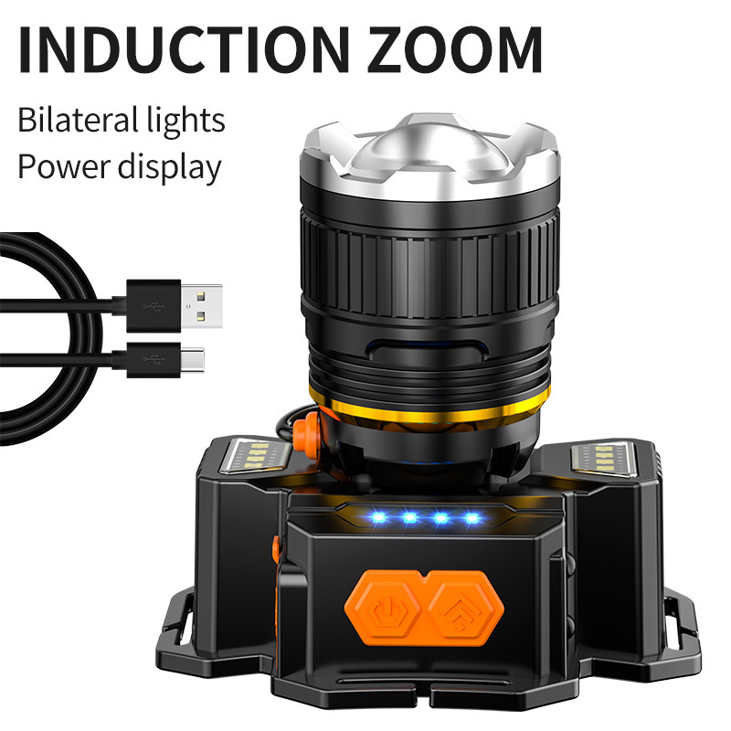 High-Intensity Ultra-Bright Cross-Border Sensor Headlamp, Mining Lamp, USB Charging Emergency Smart Head-Mounted Outdoor Lighting Led Headlamp High-Intensity Ultra-Bright Cross-Border Sensor Headlamp, Mining Lamp, USB Charging Emergency Smart Head-Mounted Outdoor Lighting Led Headlamp