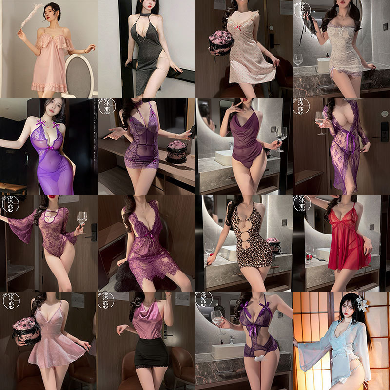 Sexy Lingerie, Hot Breast-Revealing Butt-Covering Skirt, Female Secretary Professional Sexy Uniform, No Need to Take Off Pajamas, Couple Mood