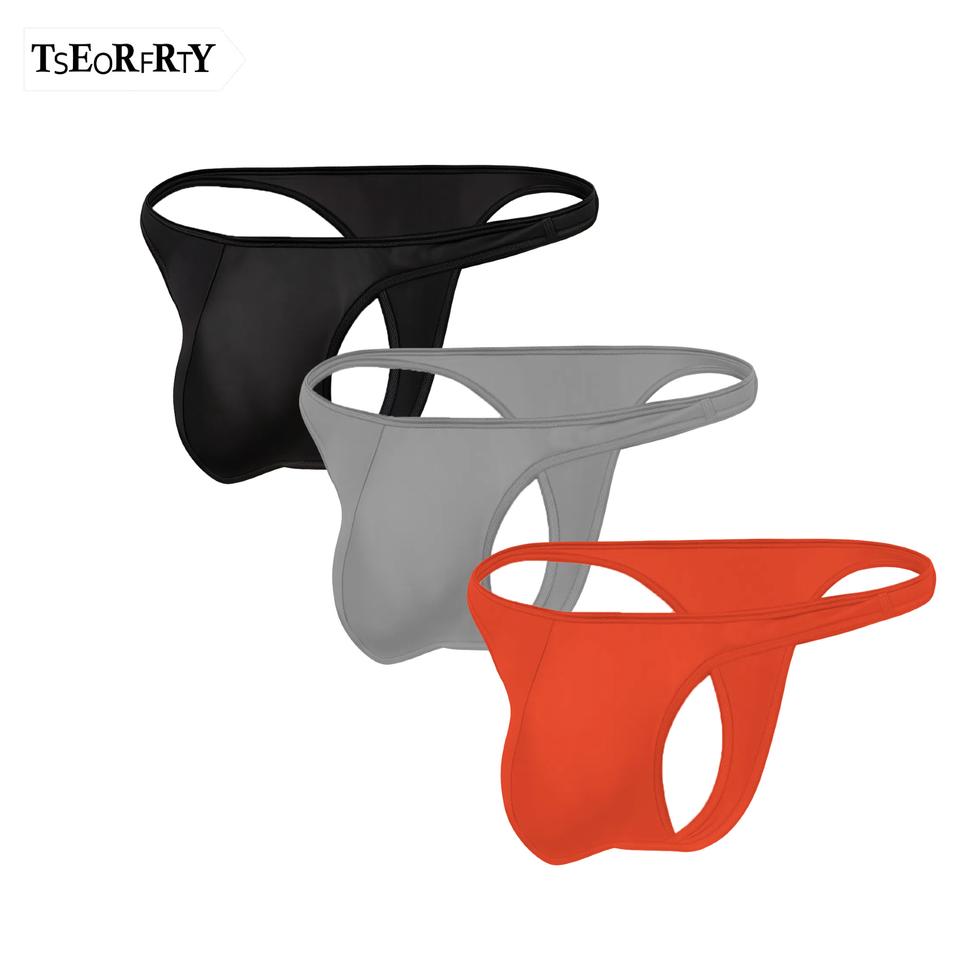 Popular European and American Export Men's Sexy Thong Underwear Low-Waist Comfortable Breathable Underwear U-Convex Ice Silk Sexy Thong Underwear