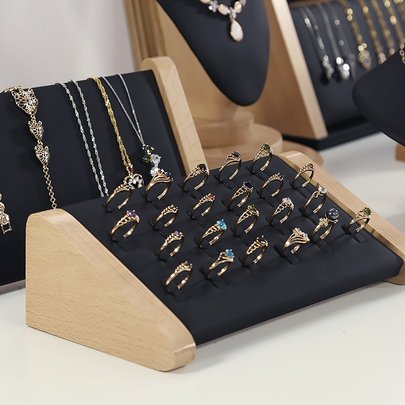 420g Weight Jewelry Rack Classification 1 Piece Quantity solid wood, Flannel Material Nordic Style Solid Color Solid Wood Flannel Patchwork Jewelry Rack