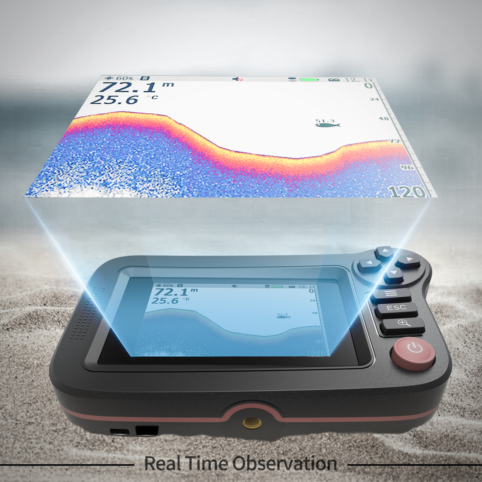 Fishing Gear Amazon Bestseller Desktop Wireless Sonar Radar Fish Finder Sea Fishing Cross-Border Dropshipping in Chinese and English