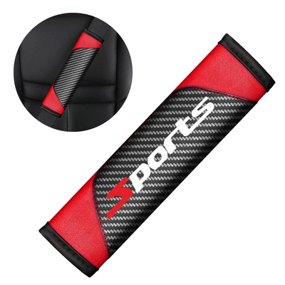Car Seat Belt Shoulder Cover – Seat belt shoulder pad - carbon-fiber-shoulder-pads-black-and-red-single-no-standard