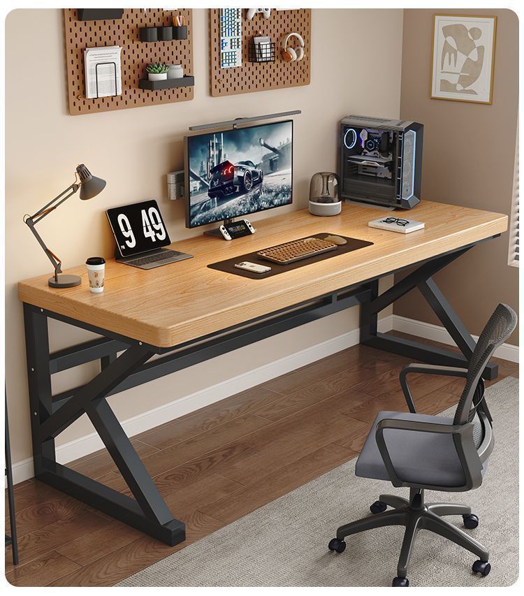 Mlo Office Long Table Double Workbench Simple E-Sports Small Table Solid Wood Computer Table Desk Student Home