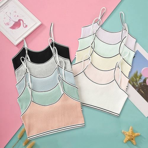 Girls' Underwear Puberty Development Age Primary School Students Children Small Backless Bra Summer Thin 10 Years Old 13 Years Old Teenage Girls' Bra