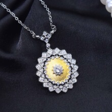 意大利布qi拉提复古蕾丝花边项链 中古风双色金手工织纹雕金吊坠