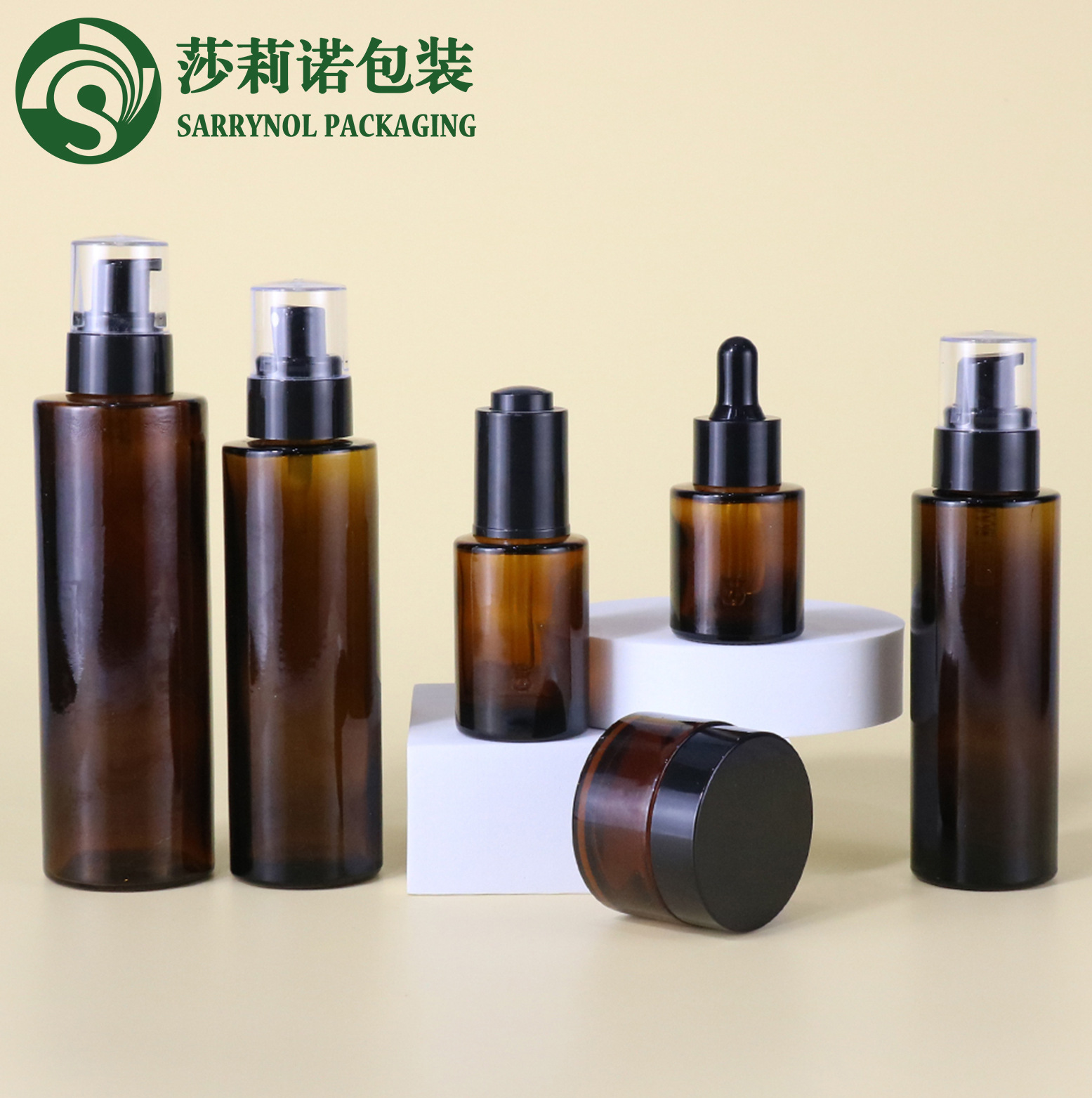 30ml棕色玻璃瓶 粉底液原液瓶 分装精油滴管瓶 厚底精华液瓶