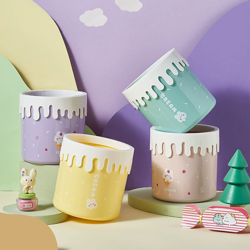 Мороженое настольное мусорное ведро дома Гостиная Кабинет мусорное ведро хранение без крышки открытая большая емкость мини-бумажная корзина