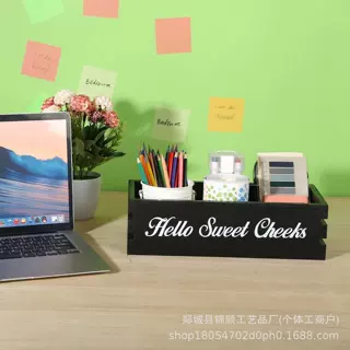 跨境木质收纳筐桌面文具杂物收纳盒多规格浴室收纳筐批发家居收纳