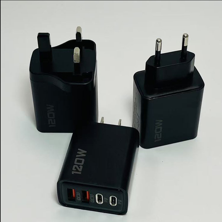 New Cross-Border 120W Charging Head 2Usb+2Type-C Multi-Port Pd Wall Charger 5V2A Travel Charging Head