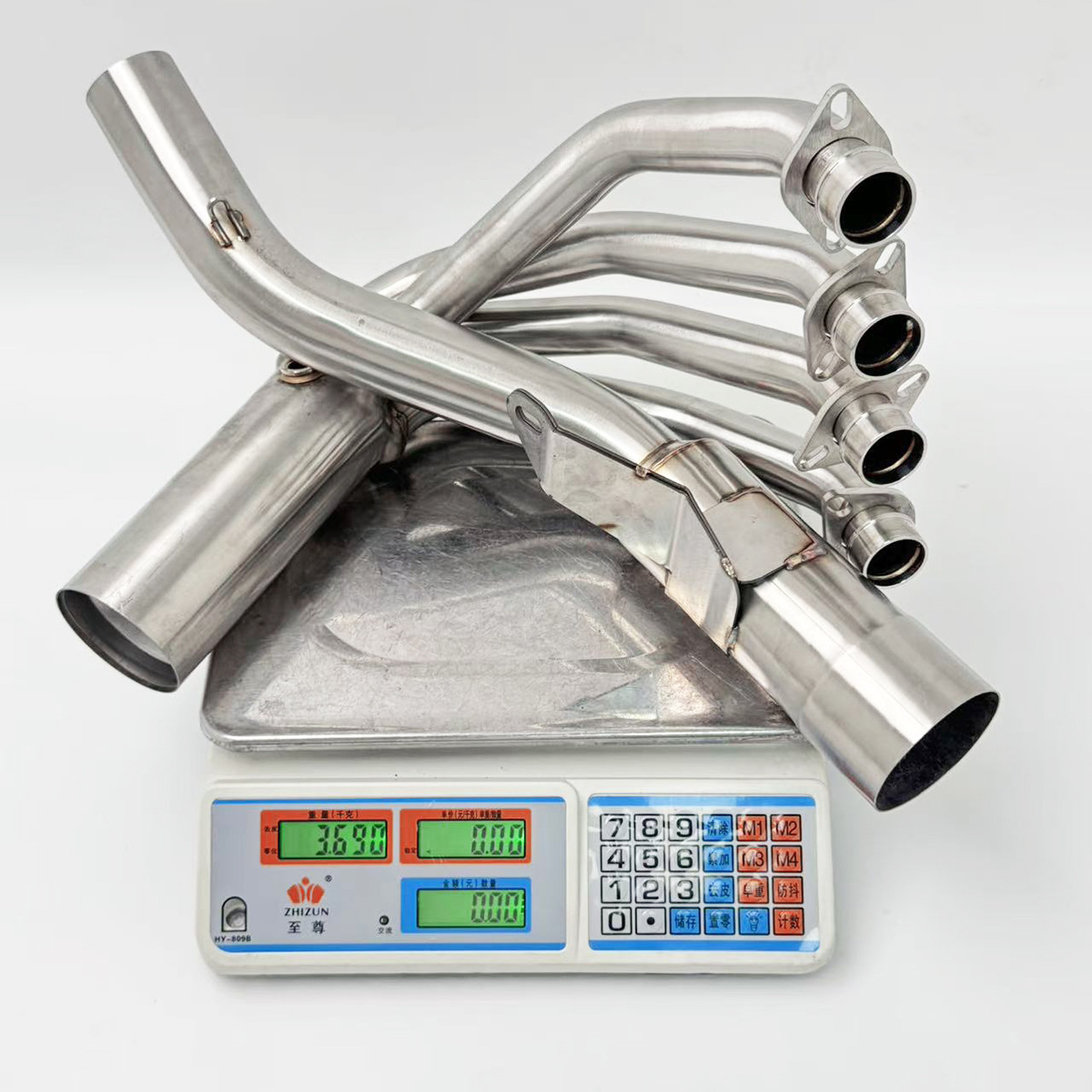Suitable for modification of the CFMOTO 500SR motorcycle exhaust pipe, CFMOTO 500SR front section stainless steel side exhaust modification