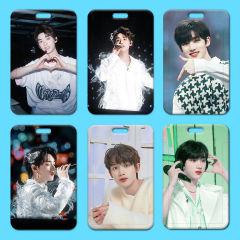 Card holder for Ding Chengxin, wholesale plastic sliding cover student school meal card ID badge, small card, work ID card holder, access control bus card