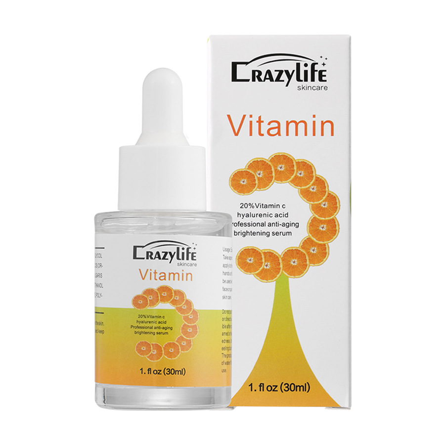 Crazylife Sérum hydratant à la vitamine C pour la peau du visage 30 ml_voghion.com