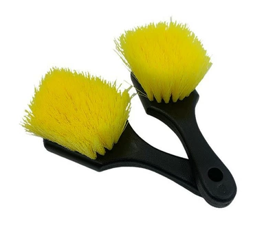 Brush Floor Mat Brush Tire – Car cleaning tools - black-handle-yellow-hair