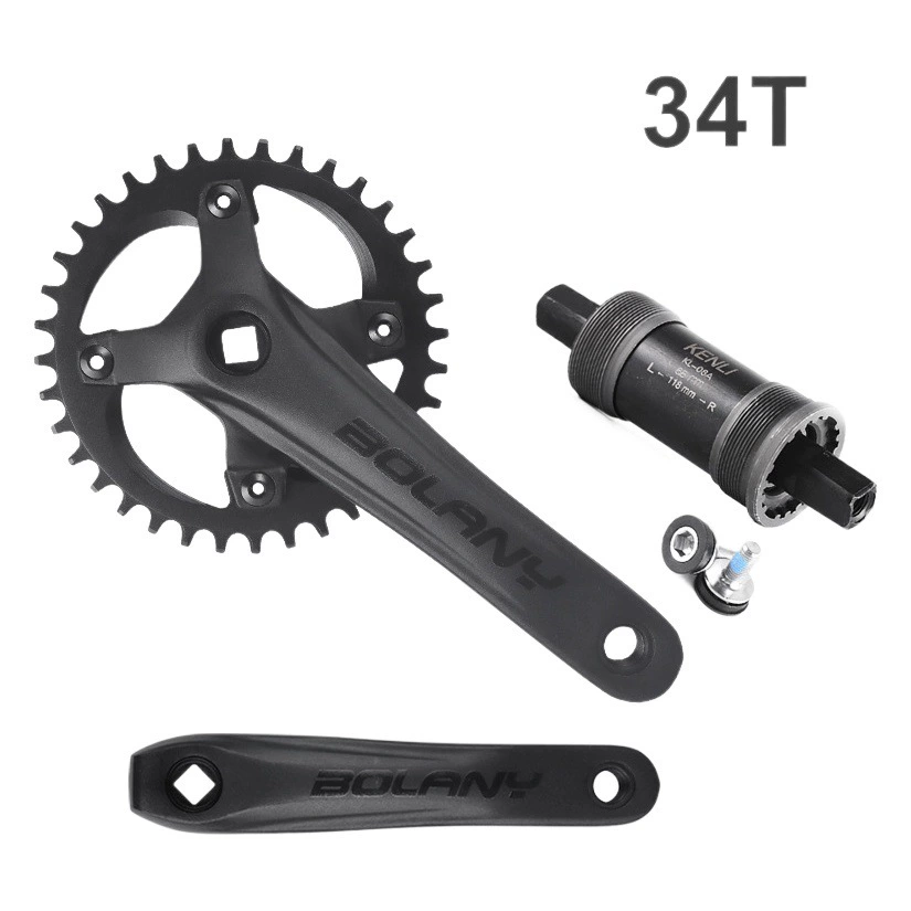 Зубчатая пластина горного велосипеда Bolany 104BCD с квадратным отверстием Кривошип положительный и отрицательный зуб одинарная пластина 7-12 Скоростей модификации аксессуары