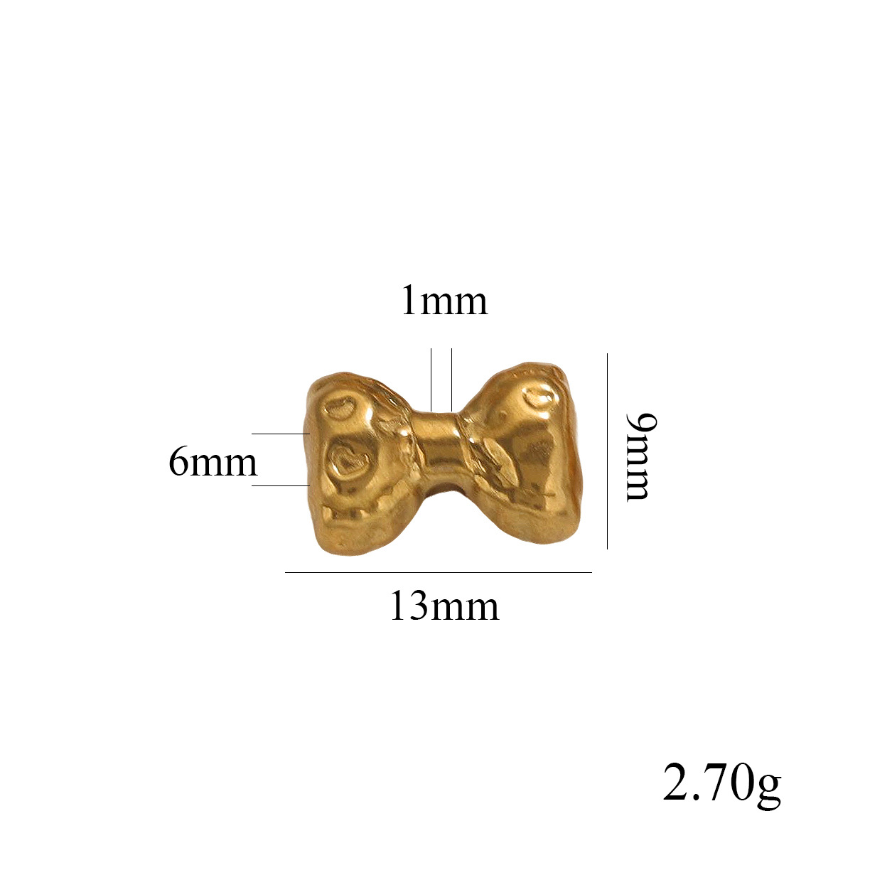 Acero inoxidable transfronterizo agujero recto fundición arco DIY material perlas pendientes para el cabello collar impermeable joyas chapadas en oro