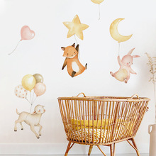 软萌动物气球diy装饰自粘墙贴北欧儿童房卧室童装店卧室装饰贴画