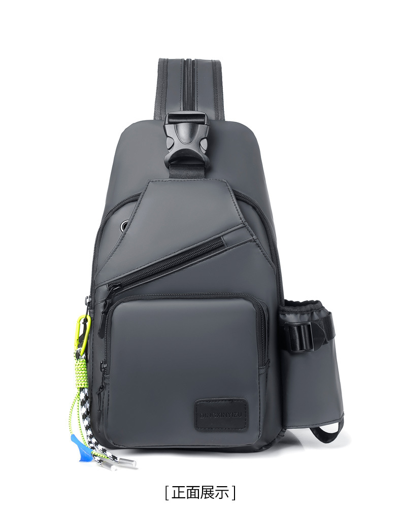 Wholesale new large-capacity men's chest bags, single-shoulder crossbody water cup bags, multi-functional waterproof outdoor small backpacks undefined