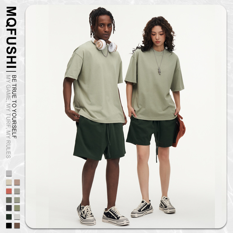 450g Pure Cotton Shorts Manufacturer Heavyweight Cotton Retro Street Fashion Shorts Unisex Casual Loose Trendy Brand Five-Point Shorts Custom-Made 450g Pure Cotton Shorts Manufacturer Heavyweight Cotton Retro Street Fashion Shorts Unisex Casual Loose Trendy Brand Five-Point Shorts Custom-Made