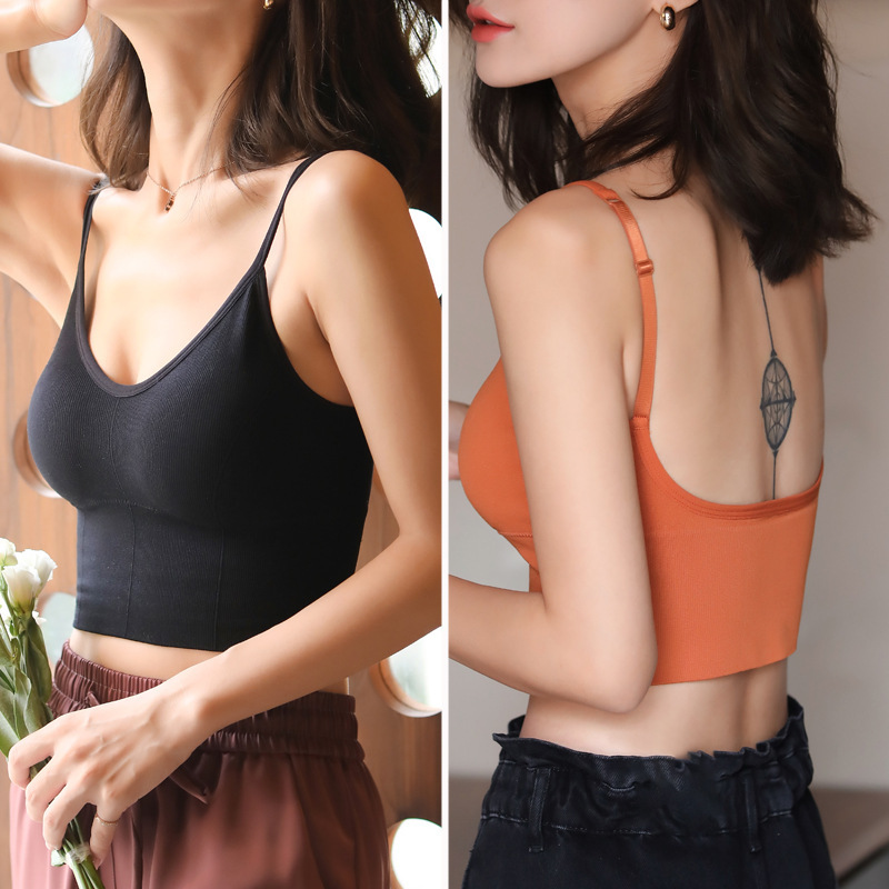 Authentic Kaka Beautiful Back U-Shaped Internet Celebrity Tummy Control Vest for Women Summer Inner Layer with Chest Pad Small Sling Outer Wear Small Back Authentic Kaka Beautiful Back U-Shaped Internet Celebrity Tummy Control Vest for Women Summer Inner Layer with Chest Pad Small Sling Outer Wear Small Back