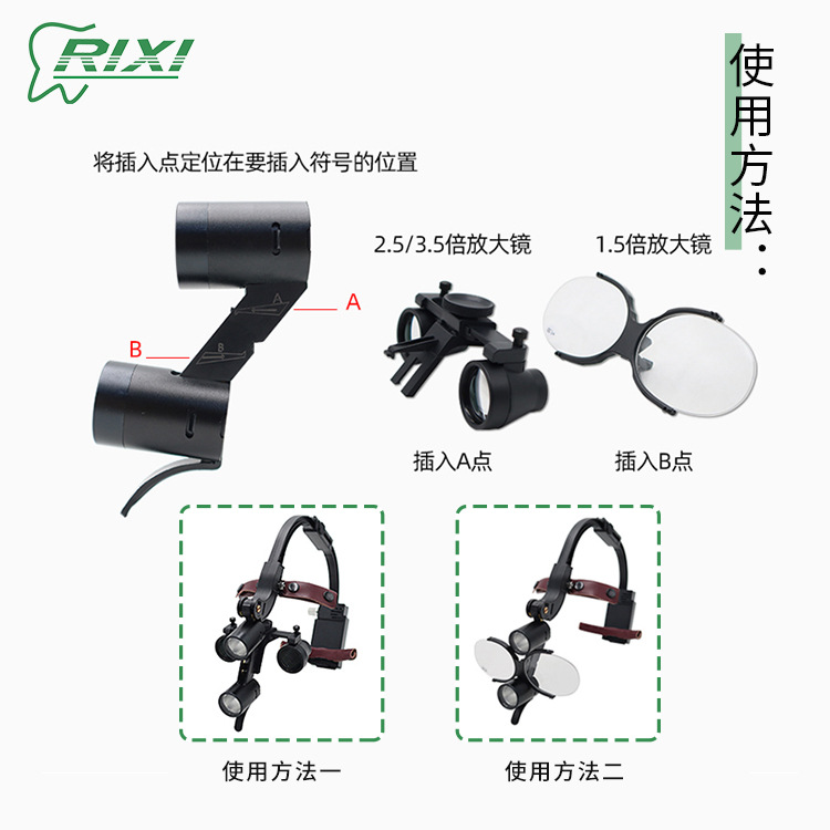 Lentes de Aumento Dentales, Lámpara Quirúrgica Médica, Lente de Aumento Binocular, Lámpara de Cabeza para Examen Oral, Iluminación LED para Diadema Quirúrgica