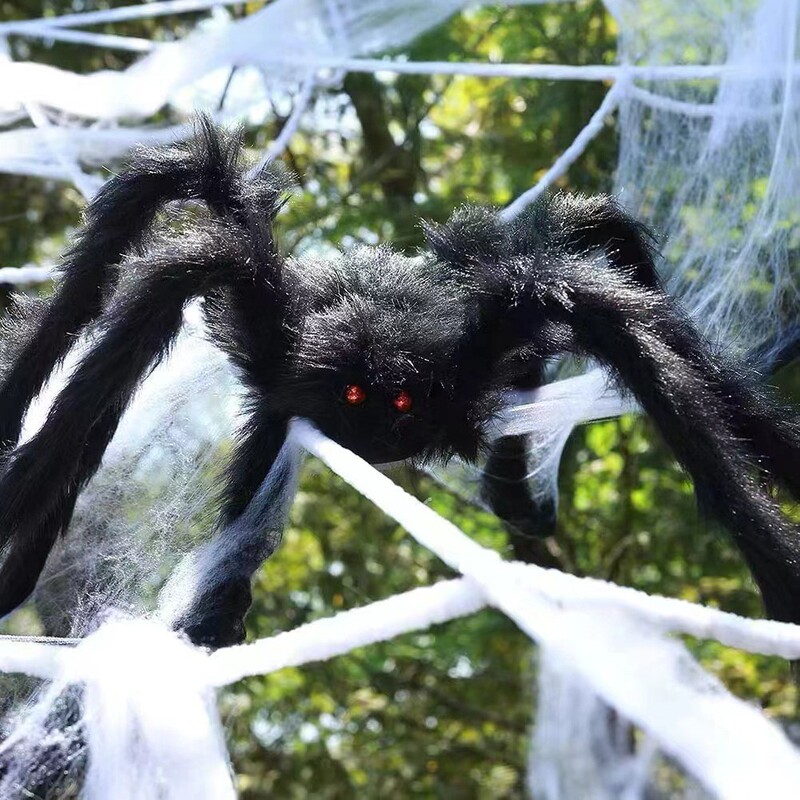Halloween Supplies Bar Props Plush Spider Artificial Spider Black Spider Horror Haunted House Decoration