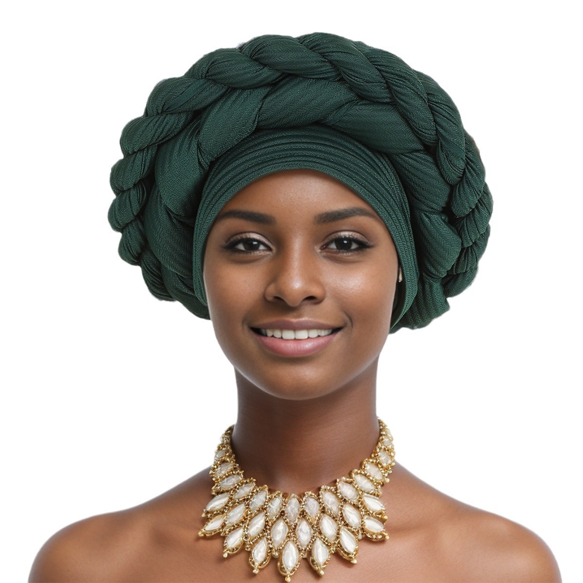 Muslim hat Linen crepe hand-woven double twist hat African hat headscarf_viptrois.com