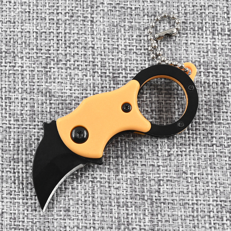 厂家直销户外小刀便携EDC迷你折叠钥匙狐狸刀cos小爪子刀开箱刀