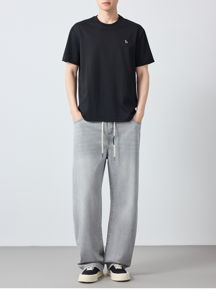 Embroidered Men's T-shirt With Round Neck For Summer Style_voghion.com